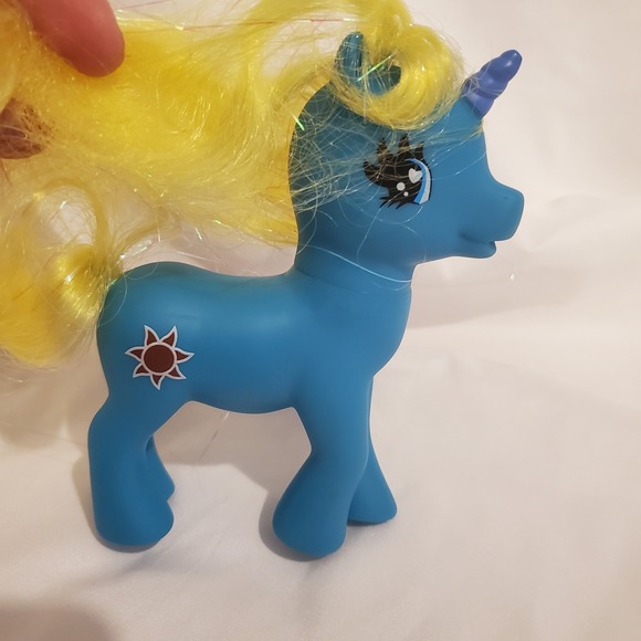 Other - 1981 my pony Gi-Go wonderland aqua yellow mane brown star 7" toy pony figure